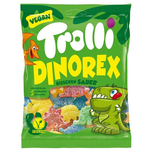 Trolli Dino Rex Sauer & Vegan - 150g MHD: 05.07.25