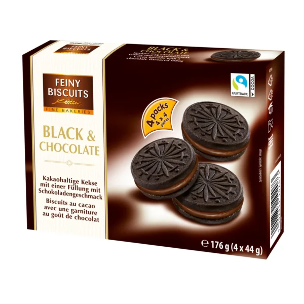 Feiny Biscuits - Black & Chocolate Cookies 176g MHD: 30.04.25